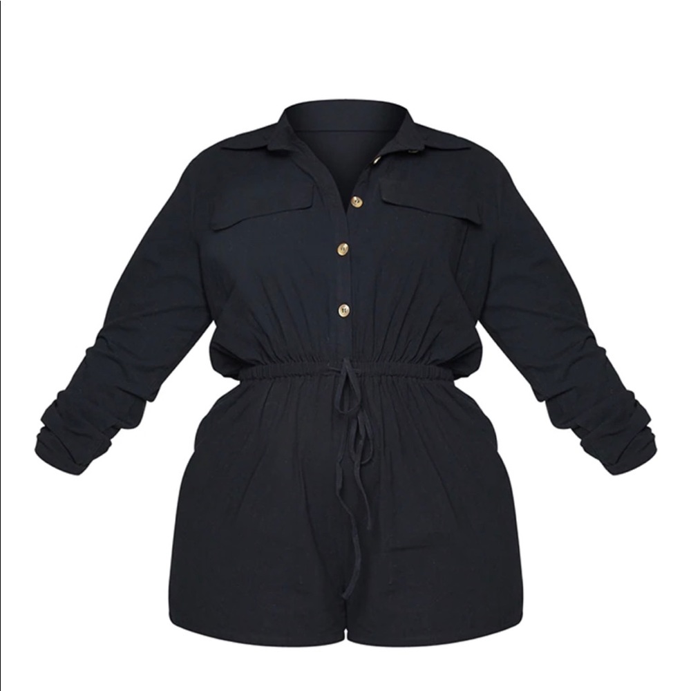 Pretty Little Thing Black Romper, US 14